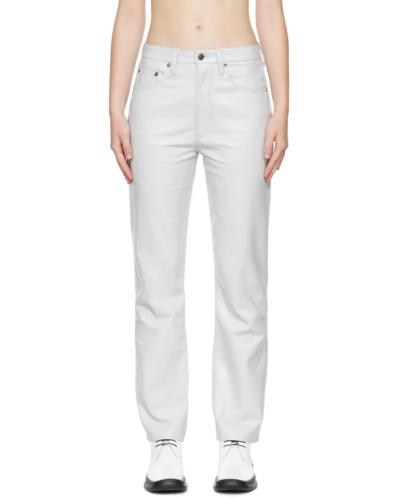 AGOLDE Gray Relaxed Leather Pants Wisp