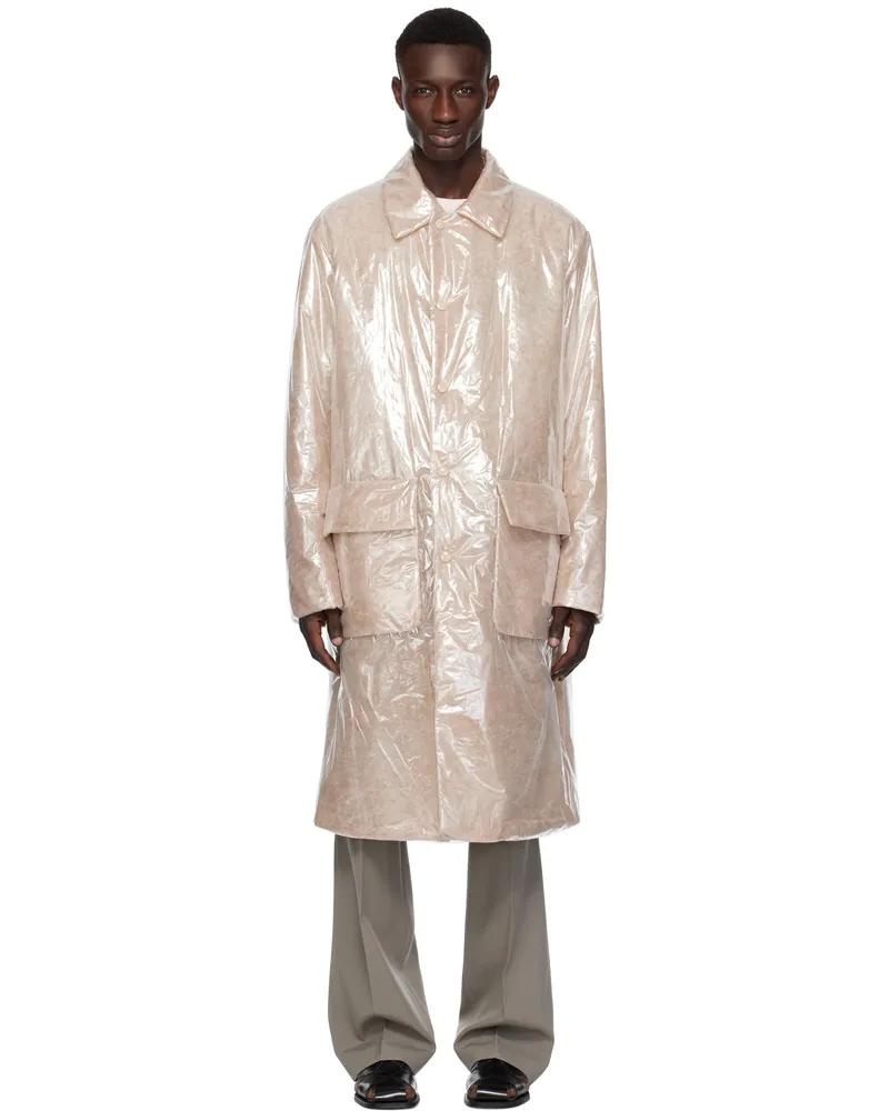 Dries van Noten Beige Loose Fit Mac Coat Transparent
