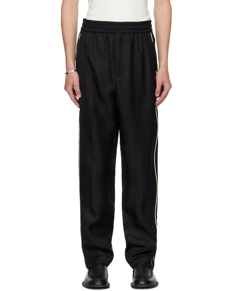 Jil Sander Black Piped Trousers 001
