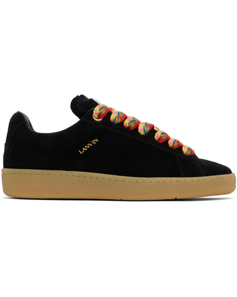 Lanvin Black Suede Curb Lite Sneakers 10