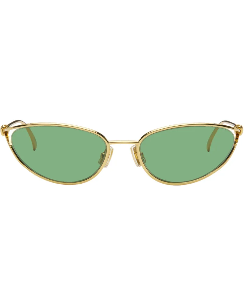 Bottega Veneta Gold Knot Cat-Eye Sunglasses 004