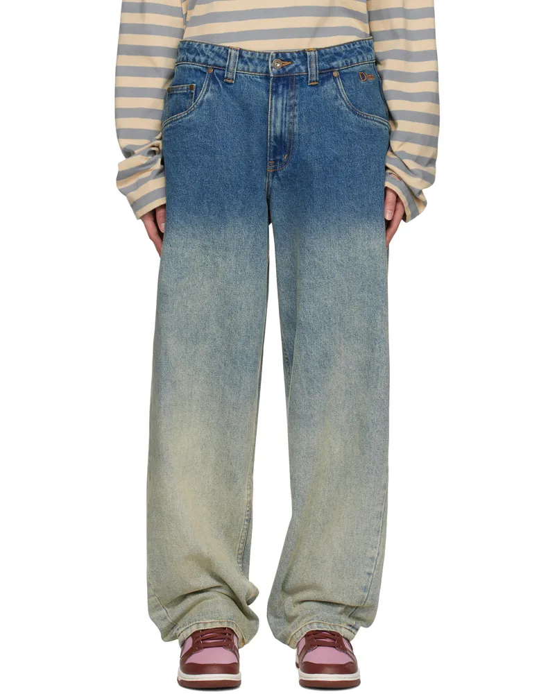 Dime Blue Classic Baggy Jeans Dipped