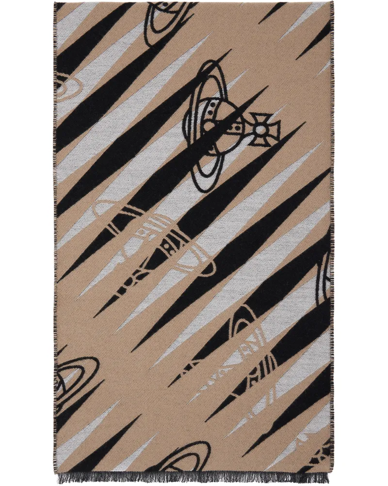 Vivienne Westwood Gray & Beige Game Scarf Aw24-c401