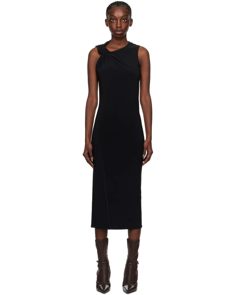 SPORTMAX Black Crewneck Midi Dress 4