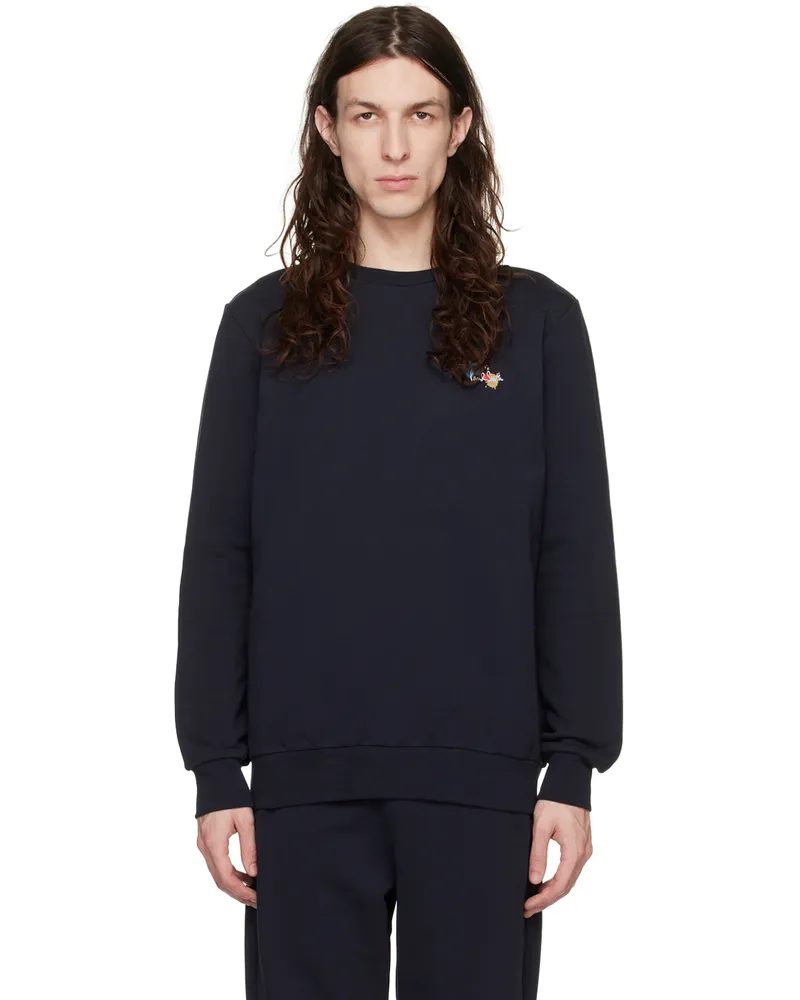 Paul Smith Navy Paint Splatter Sweatshirt 49