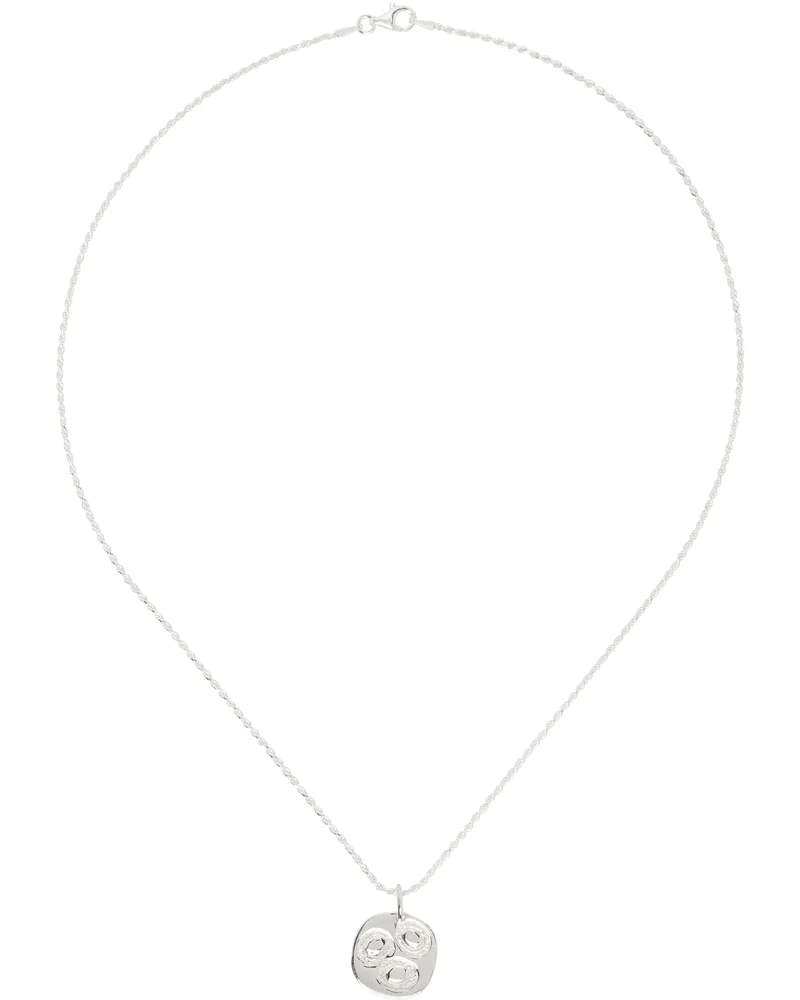 BLEUE BURNHAM Silver Oval Chloroplast Impression Pendant Necklace Silver