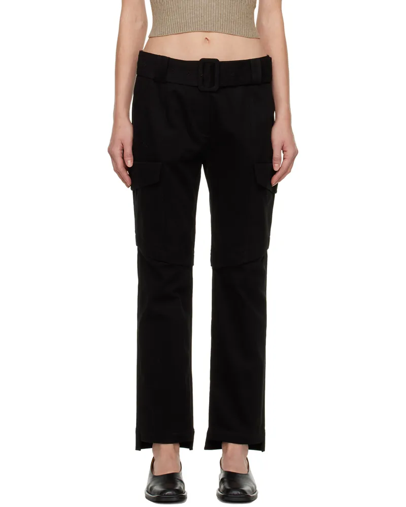 DRAE Black Paneled Trousers Black