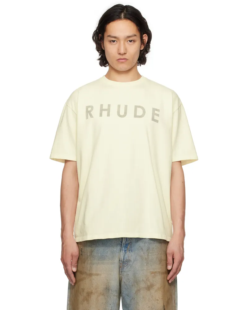 RHUDE Off-White Distressed Logo T-shirt Vtg
