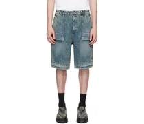 Indigo Faded Denim Shorts