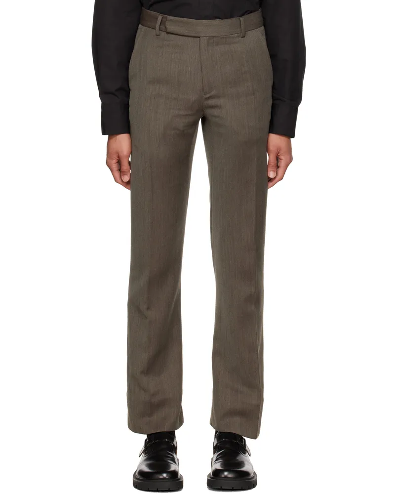 CORNERSTONE Brown Bell-Bottom Trousers Black