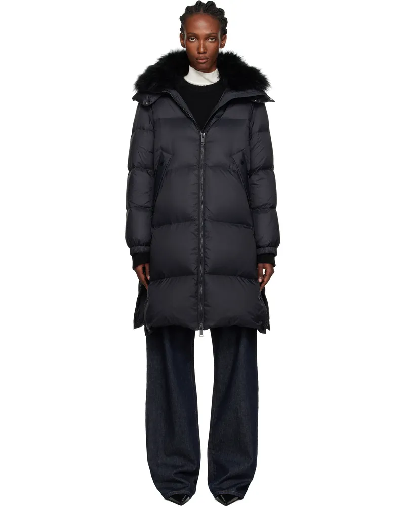 Yves Salomon Black Long Down Coat C99