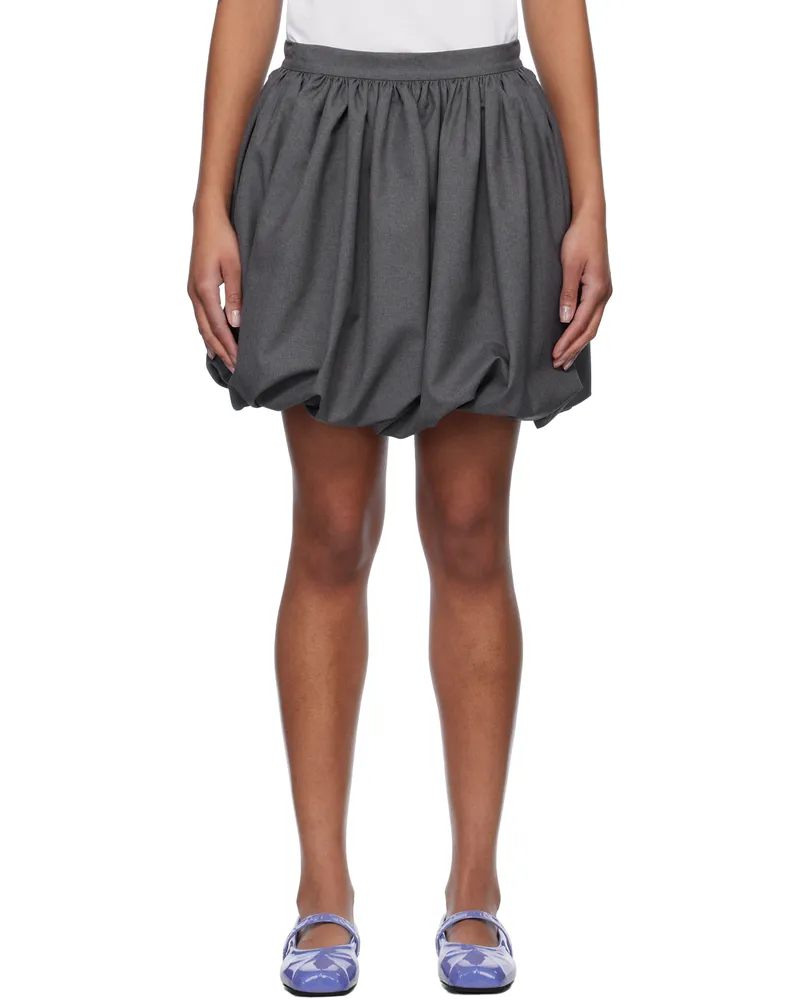 Marni Gray Wool Balloon Miniskirt 00n60