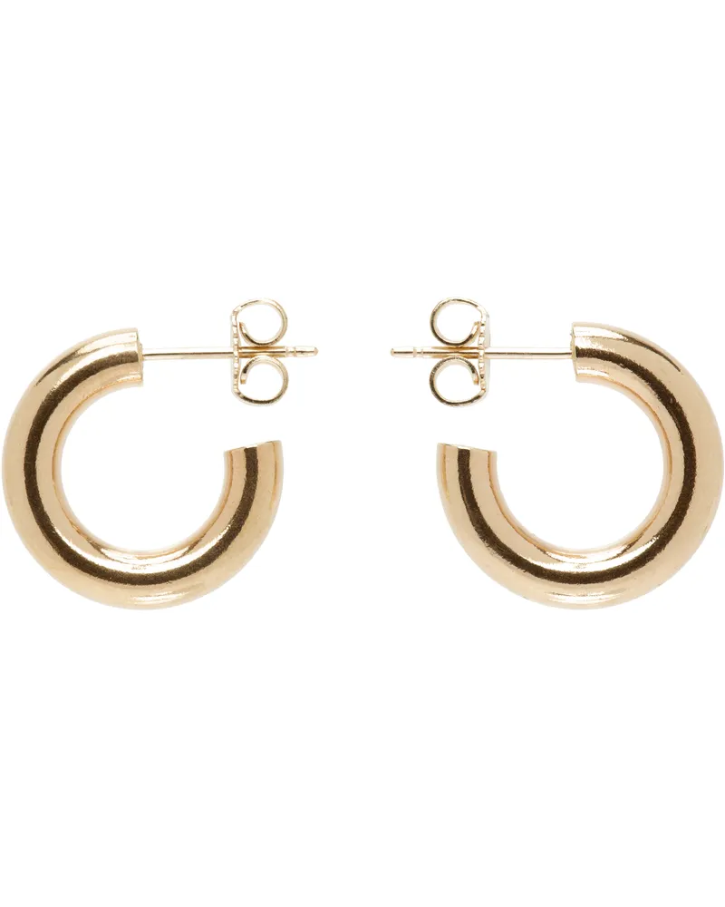 Laura Lombardi Gold Mini Curve Earrings Brass