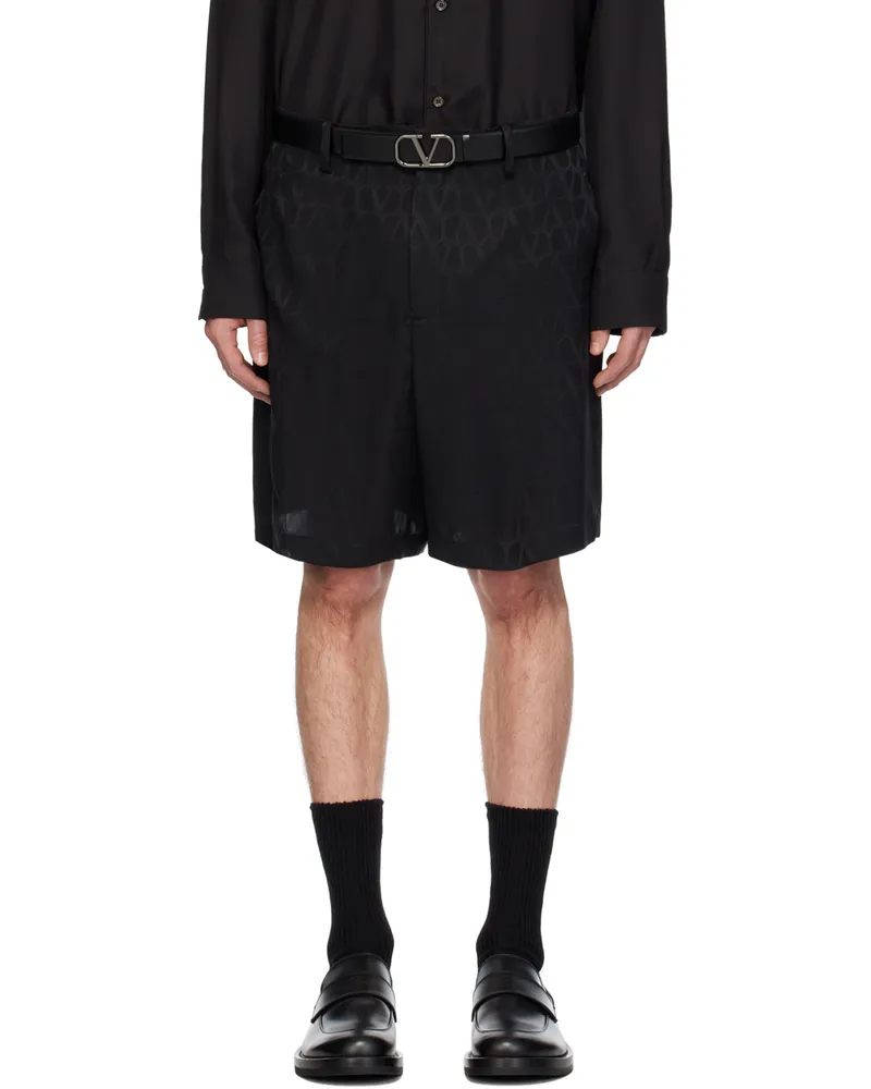 Valentino Garavani Black Toile Iconographe Shorts St.