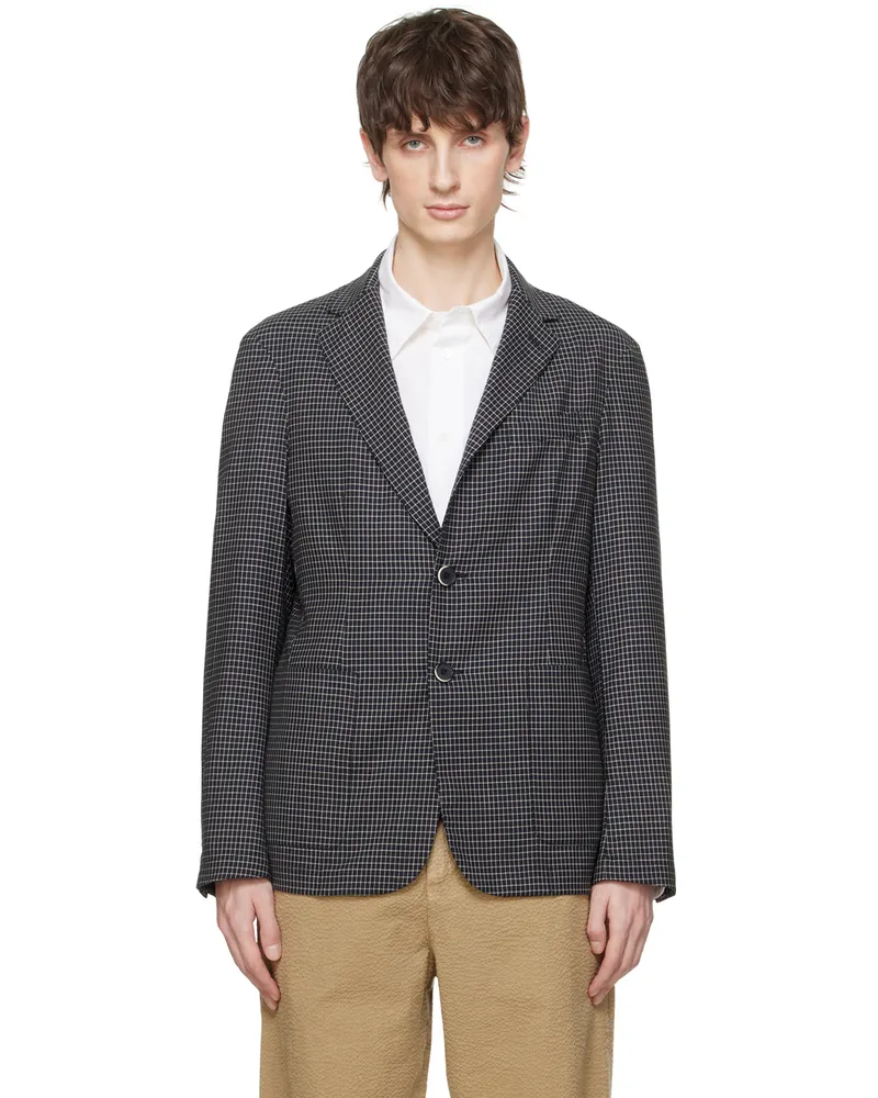 BARENA Navy & Off-White Borgo Quod Blazer 170