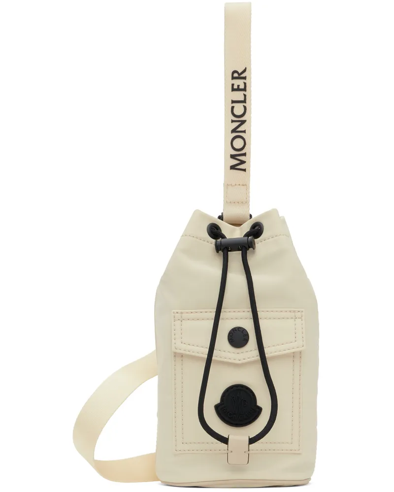 Moncler White Trick Drawstring Pouch 70