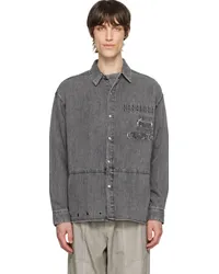 Izzue Black Embroidered Denim Shirt Bkx