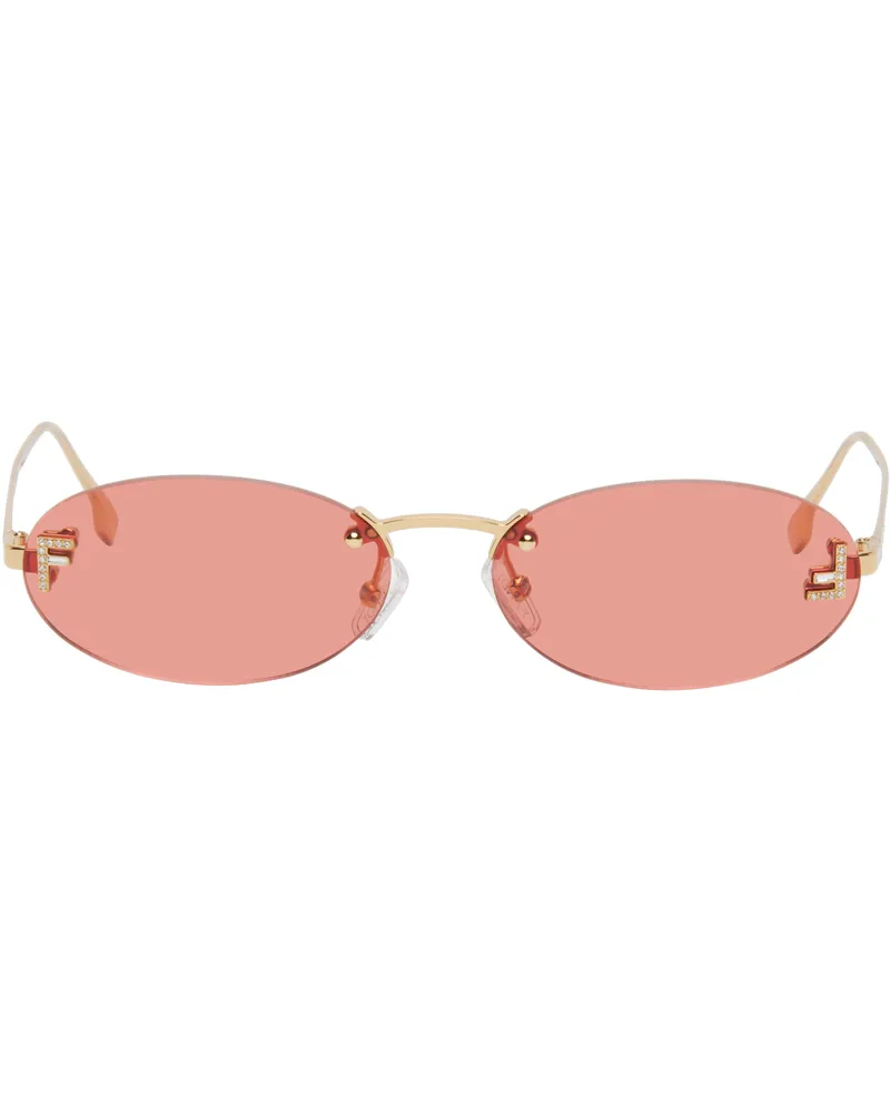 Fendi Gold Fendi First Crystal Sunglasses Shinyendgold
