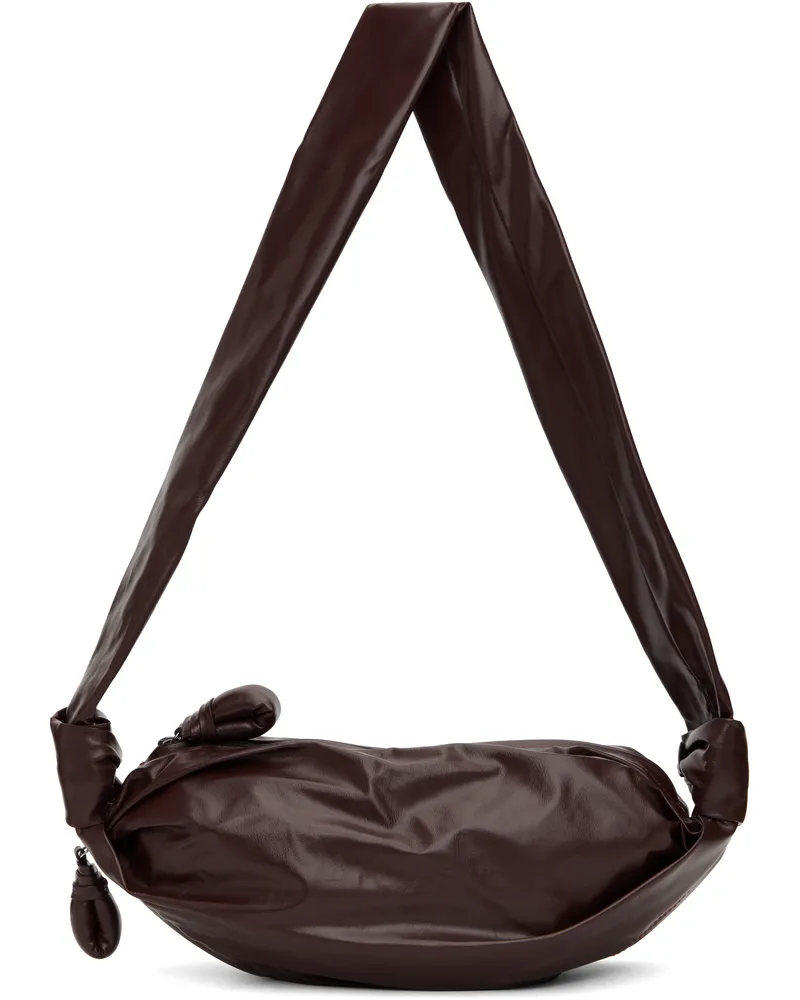 Christophe Lemaire Burgundy Small Soft Croissant Bag Br503