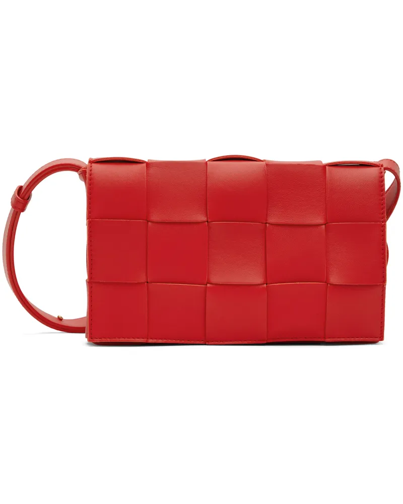 Bottega Veneta Red Small Intreccio Cassette Bag 6572
