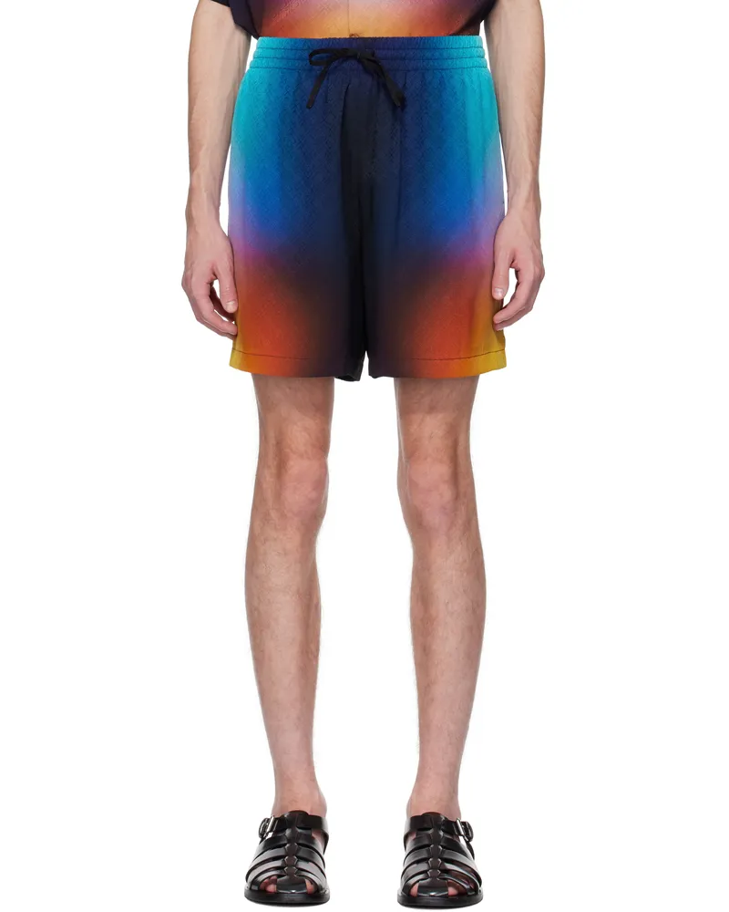 Casablanca Paris Multicolor Gradient Silk Shorts Gradient