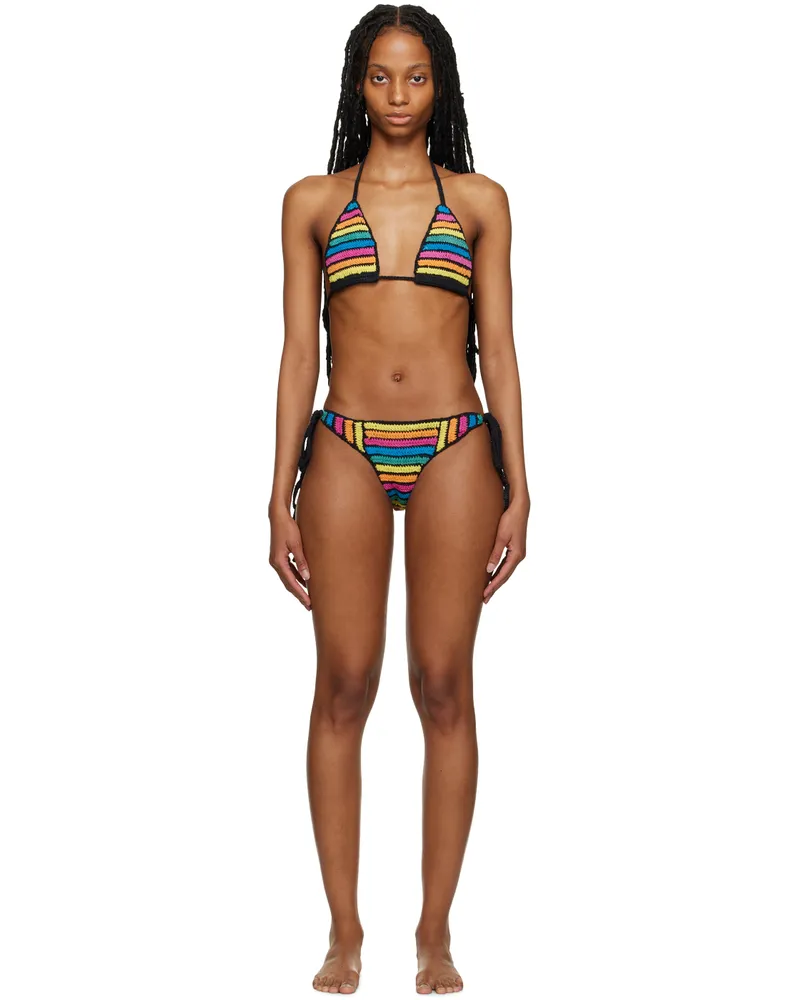 ARG Black Striped Bikini Black