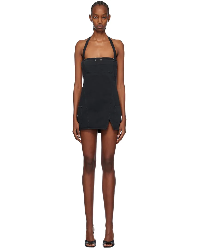 Dion Lee Black Apron Minidress Washed