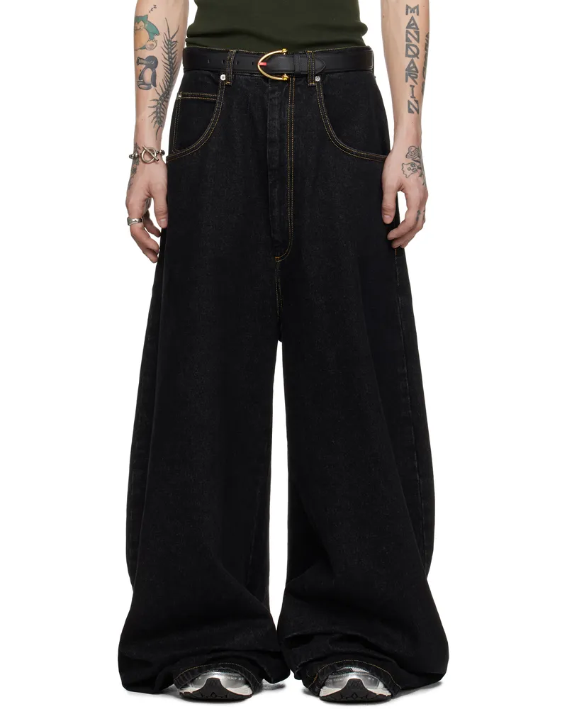 LU'U DAN Black Double XL Jeans Black