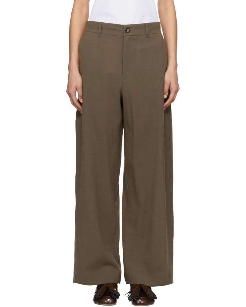 J.W.Anderson Brown Straight Leg Trousers 575