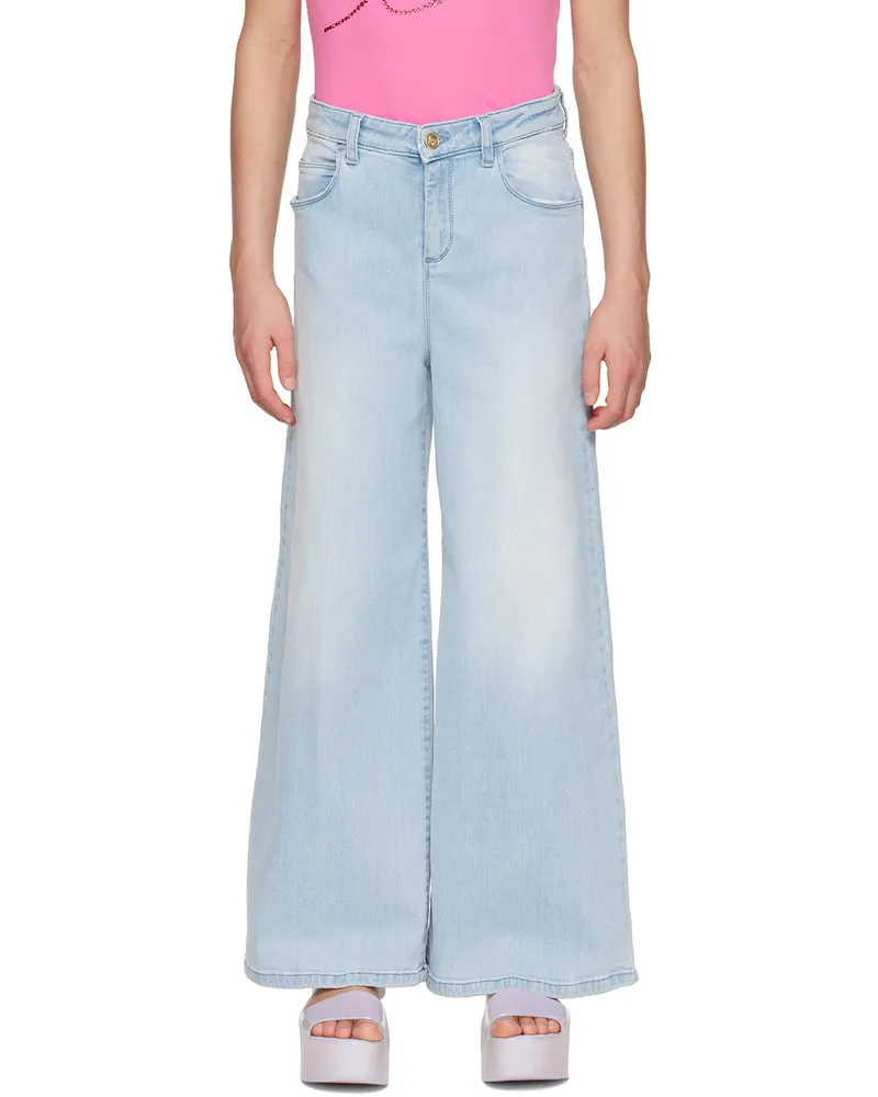 Blumarine Kids Blue Printed Jeans 77047