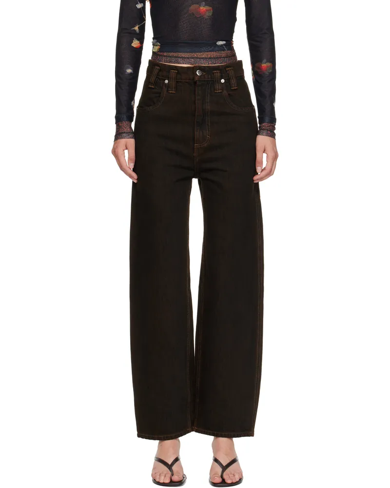 Eckhaus Latta Brown Baggy Jeans Mud