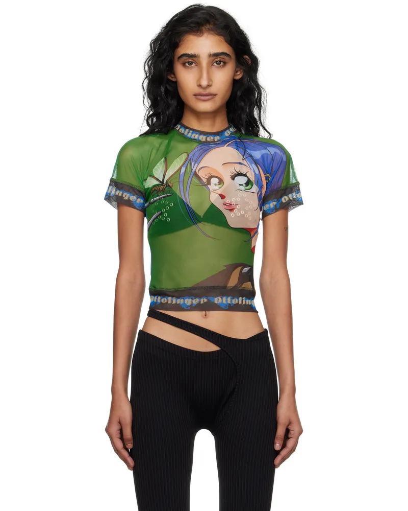 OTTOLINGER Blue & Green Mesh T-shirt Prigrn
