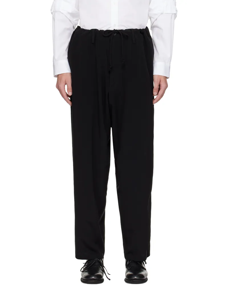 Yohji Yamamoto Black Tuxedo Standard String Trousers 1