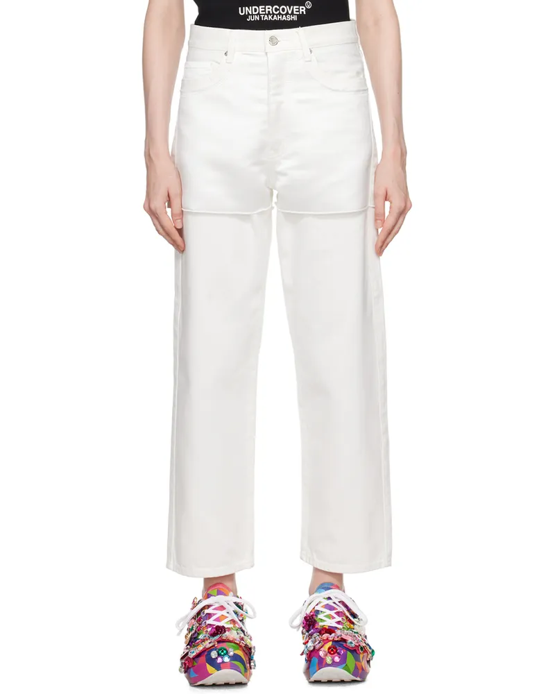 Undercover White Contrast Jeans White