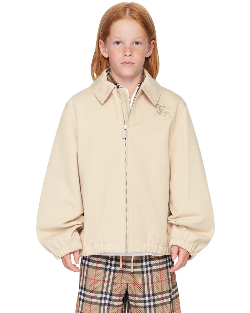 Burberry Kids Beige Harrington Jacket Pale
