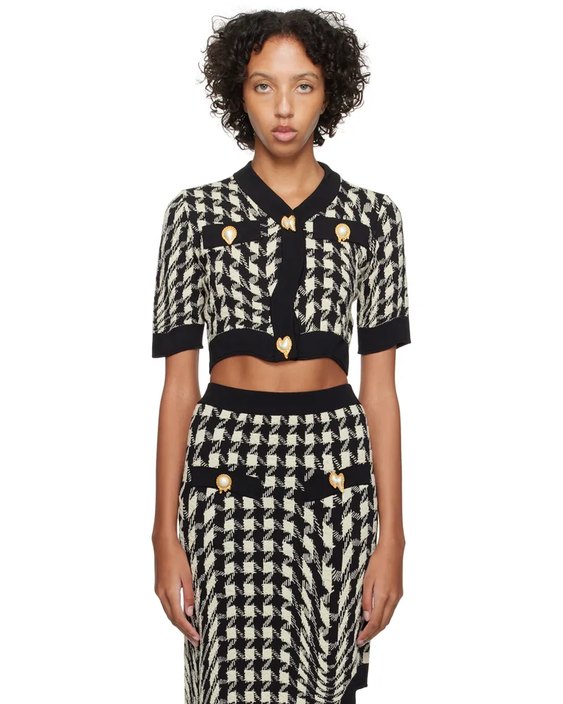 Moschino Black & White Morphed Cardigan A1555