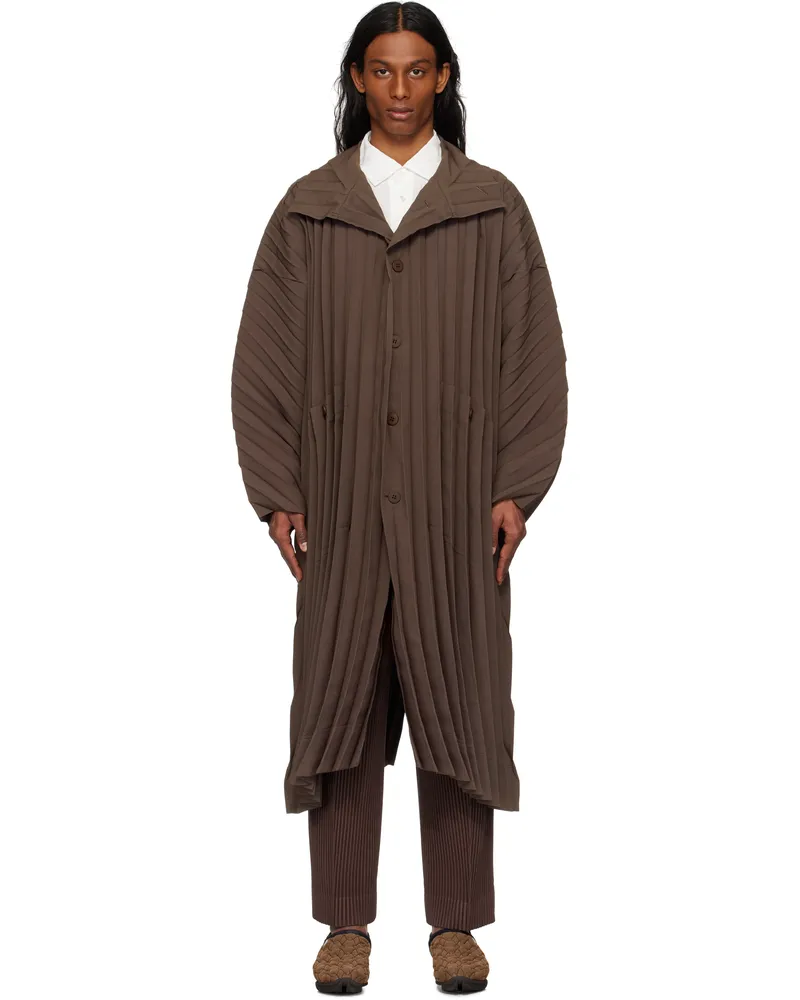 Issey Miyake Brown Edge Light Coat 44-brown