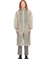 AMOMENTO Gray Drawstring Coat Beige