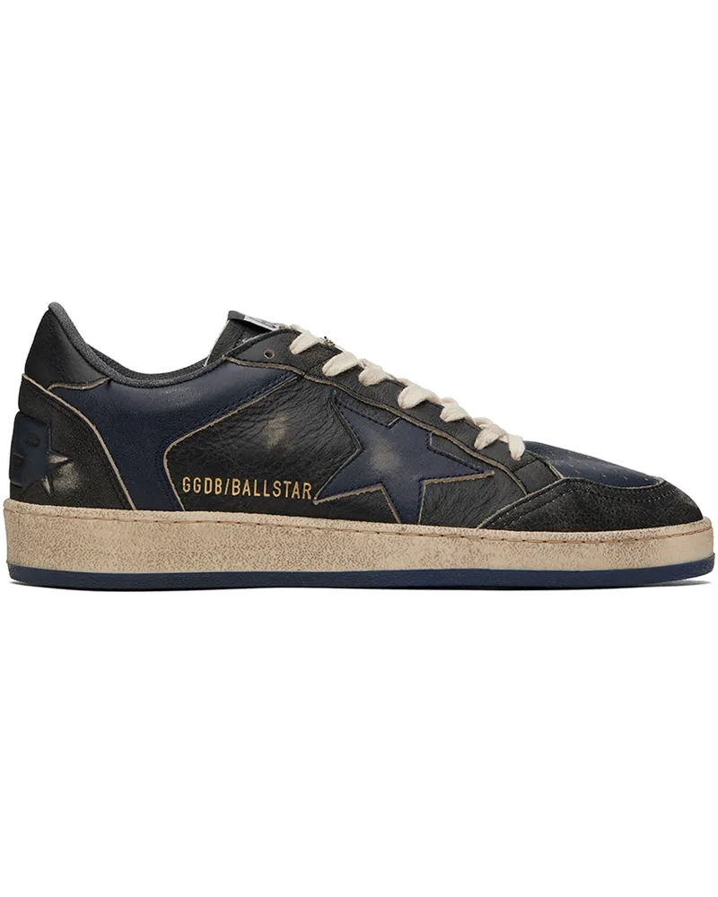 Golden Goose Navy Ball Star Double Quarter Sneakers 90430