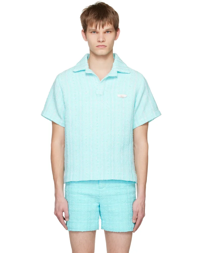 young n sang Blue Stripe Polo Blue