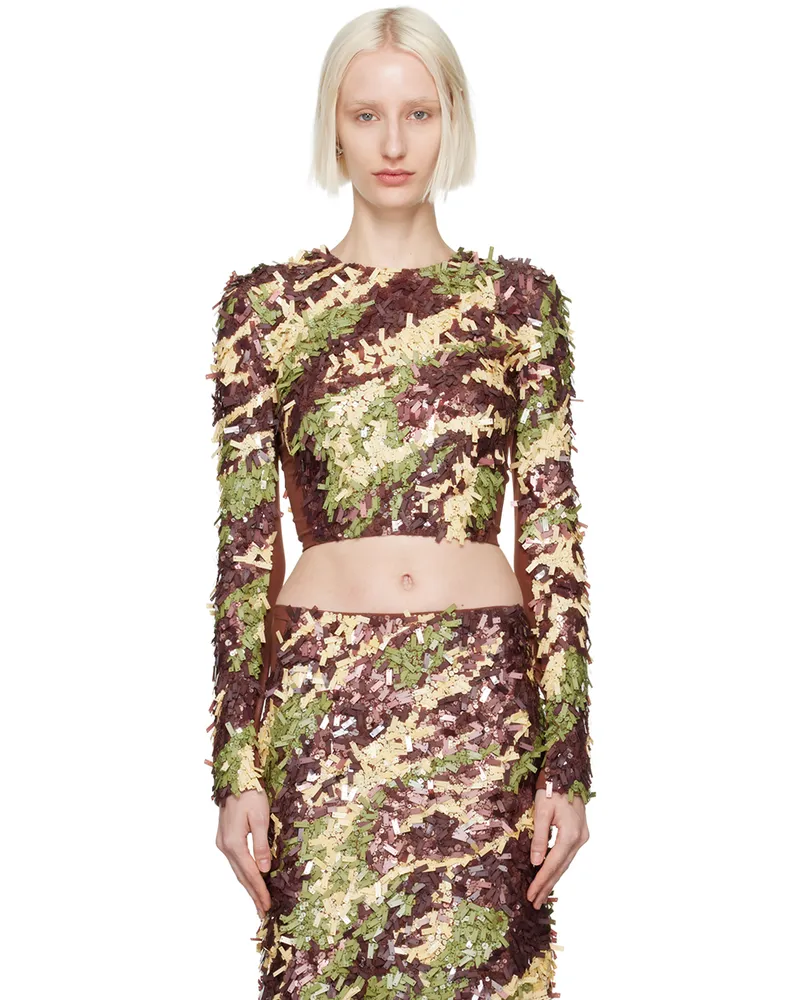 Charlotte Knowles Multicolor Olivia Top Dark