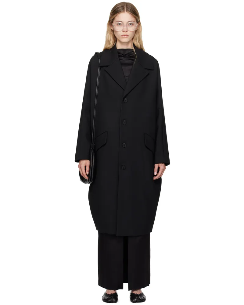 Maison Margiela Black Dropped Shoulders Coat 900