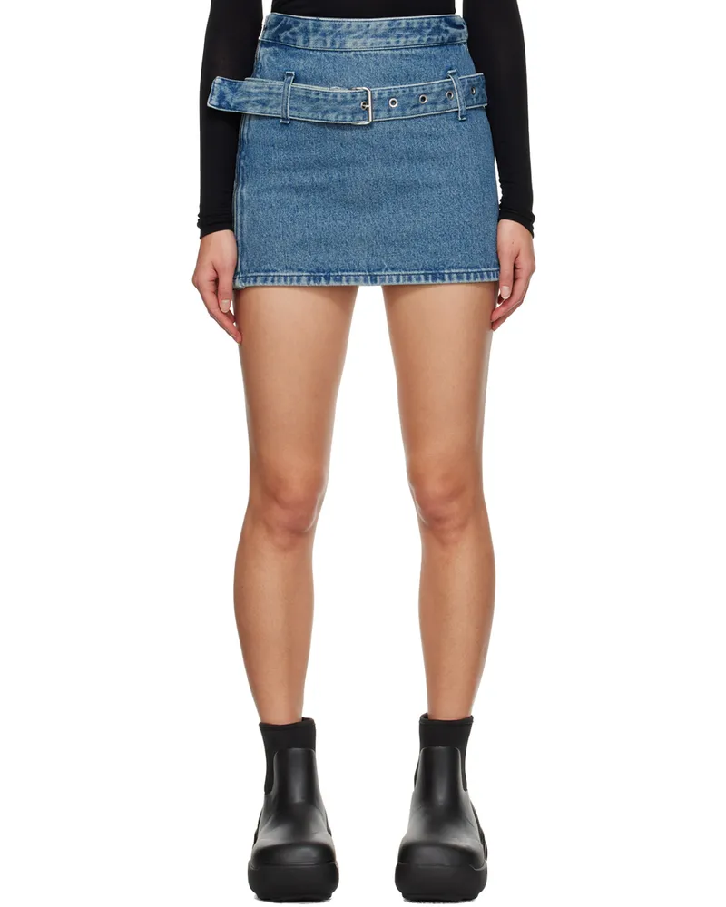 AMBUSH Blue Belted Denim Miniskirt Light
