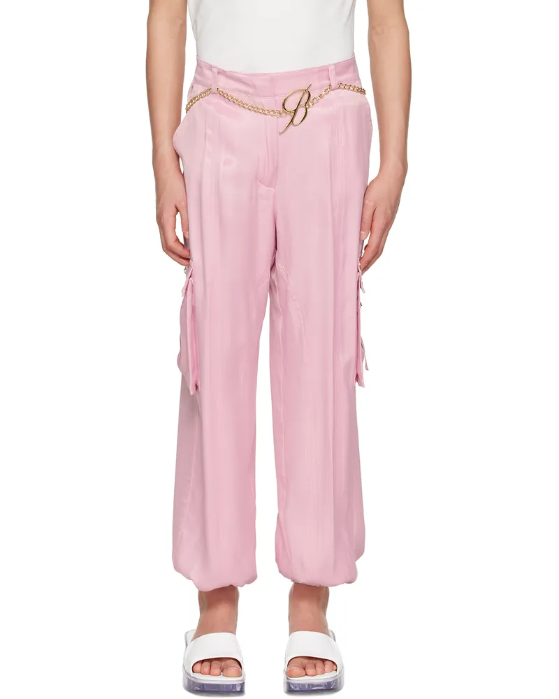 Blumarine Kids Pink Belted Cargo Pants X0483
