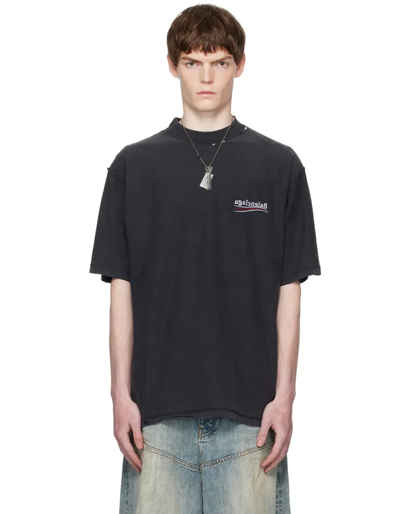 Balenciaga Gray Political Campaign Inside-Out T-shirt 9668