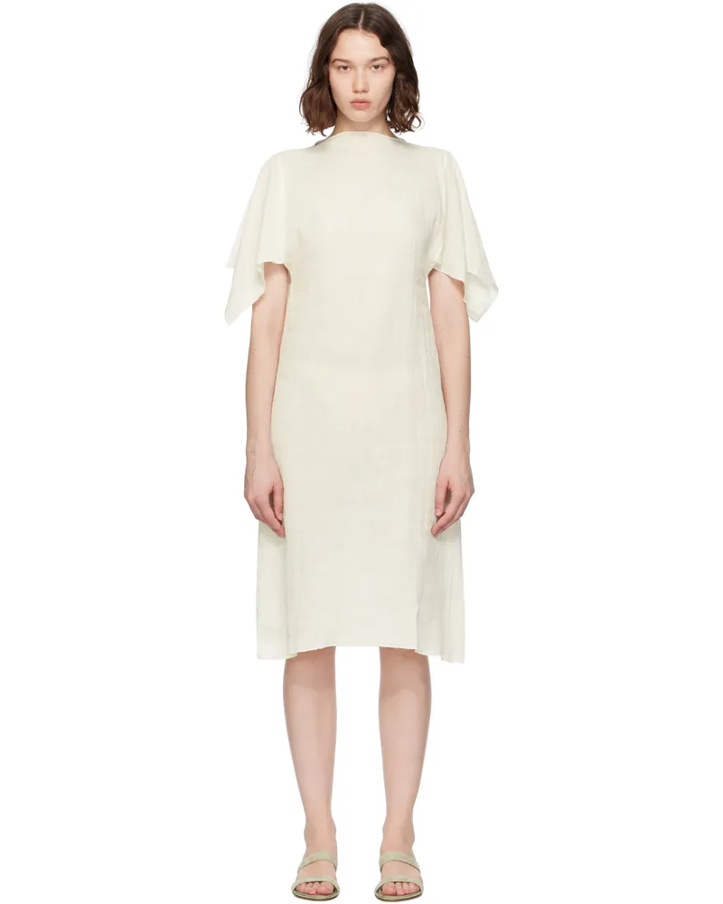 Baserange Off-White Folio Midi Dress Undyed