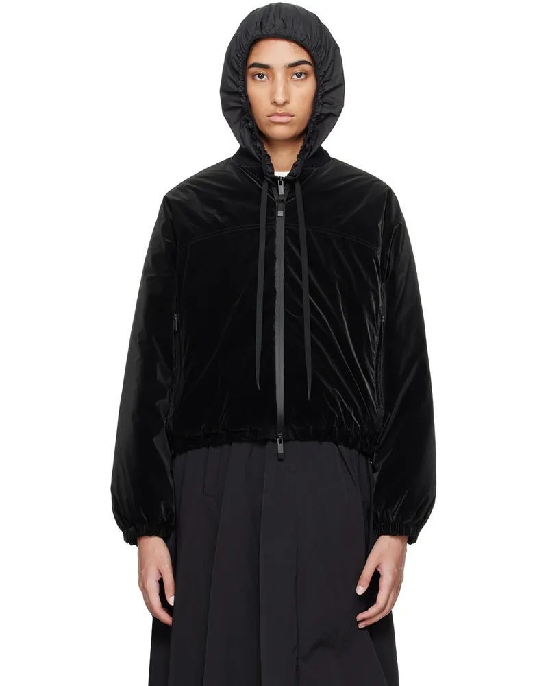 Moncler Black Laives Down Bomber Jacket Black