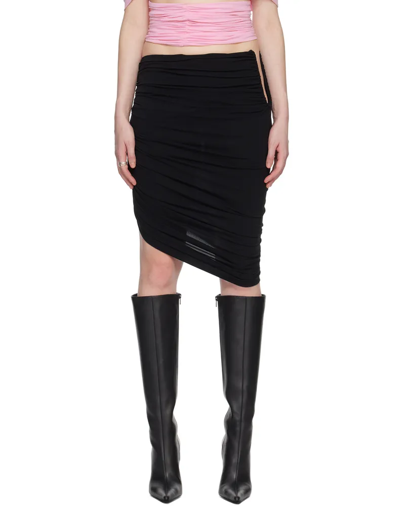 Magda Butrym Black Ruched Mini Skirt Black