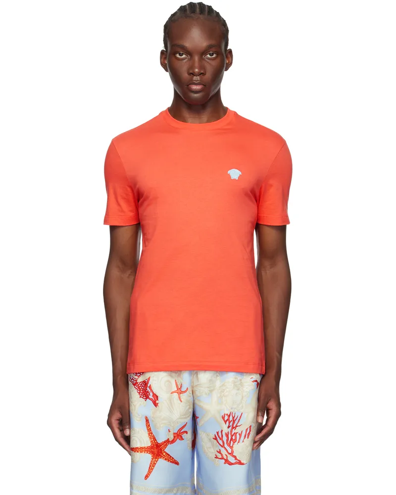 Versace Orange Medusa T-Shirt 1ra80-coral