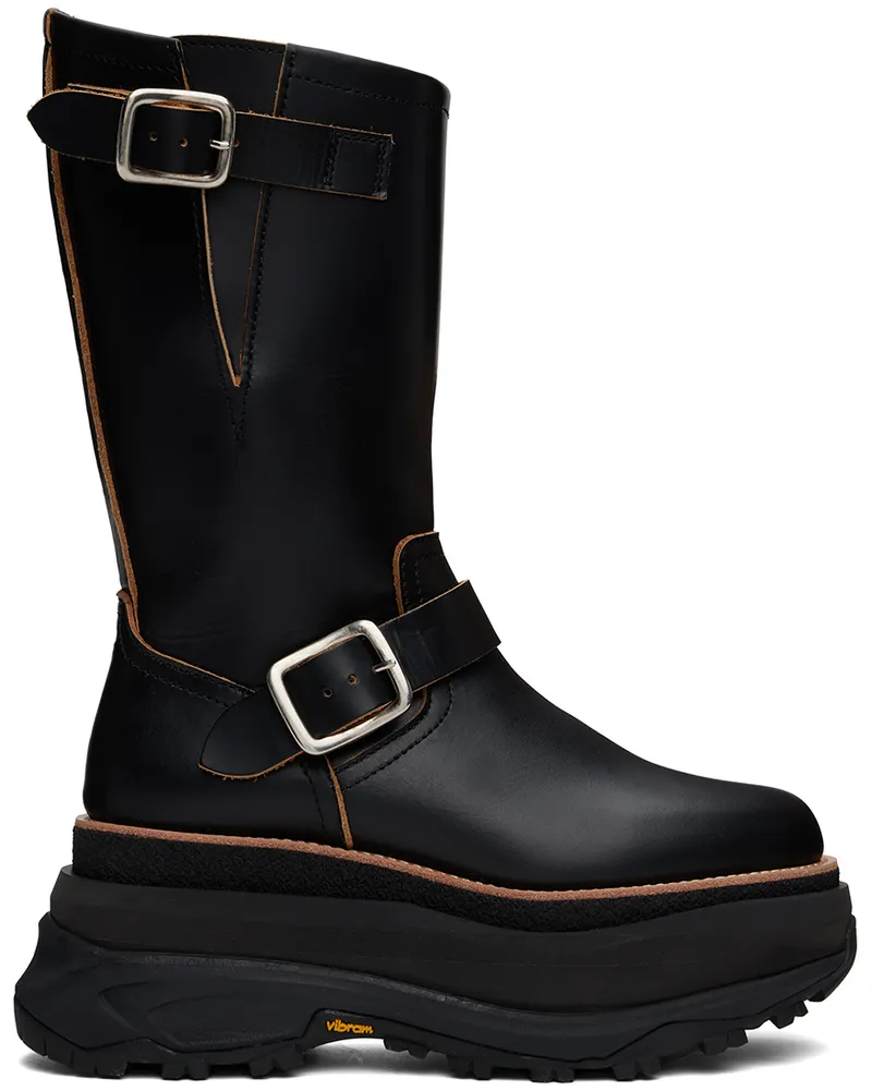 Sacai Black Engineer Boots 001
